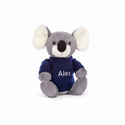 Jellycat Bashful Koala with Navy Jumper New Zealand | SYDZC5082